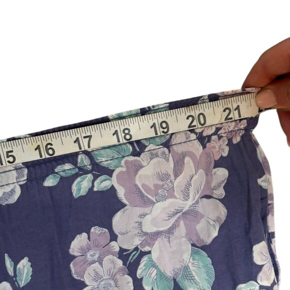 Vintage Laura Ashley 80's 100% Cotton Purple Floral Midi Skirt - Picture 9 of 9